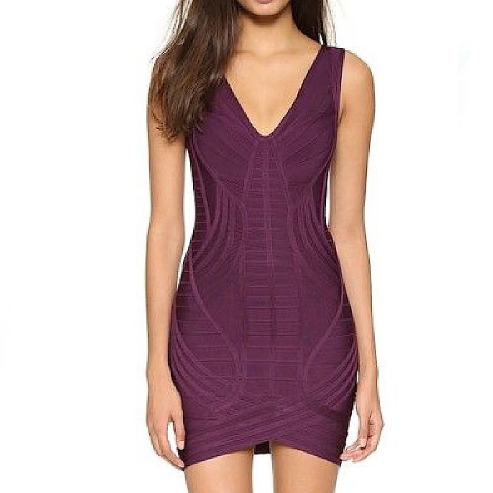 Rare Herve Leger V-Neck Bandage Dress